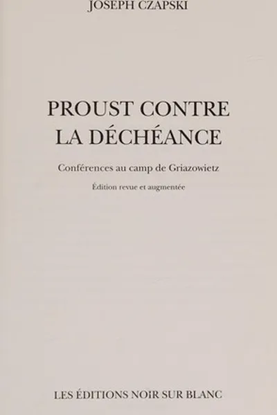 Capa de Proust contre la déchéance
