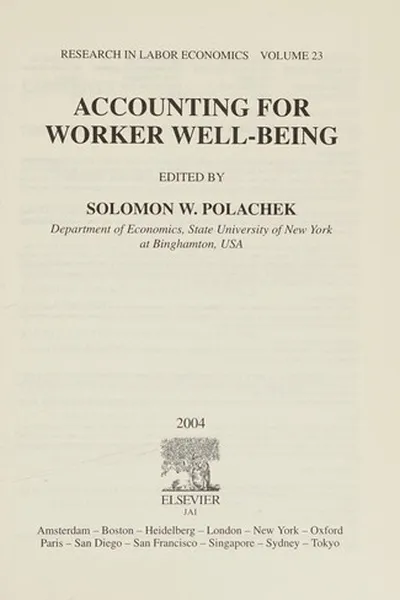 Capa de Accounting for worker well-being