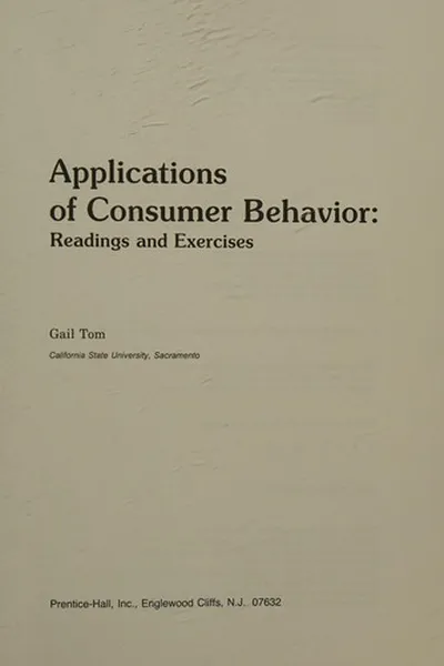 Capa de Applications of consumer behavior
