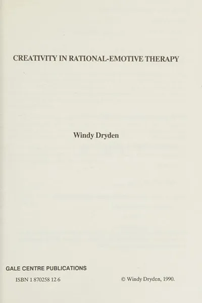 Capa de Creativity in rational-emotive therapy