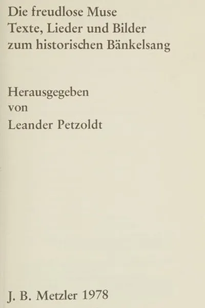 Capa de Die Freudlose Muse