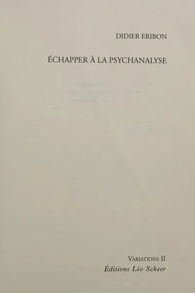 Capa de Echapper à la psychanalyse