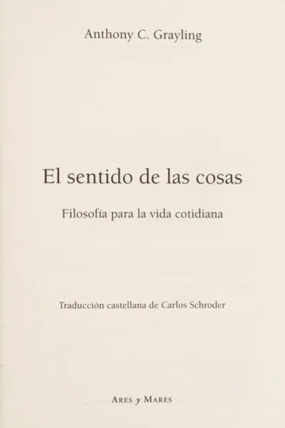Capa de El Sentido de las Cosas