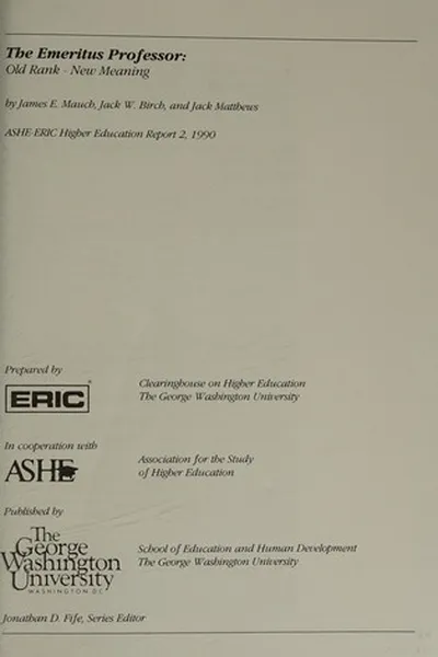 Capa de The emeritus professor