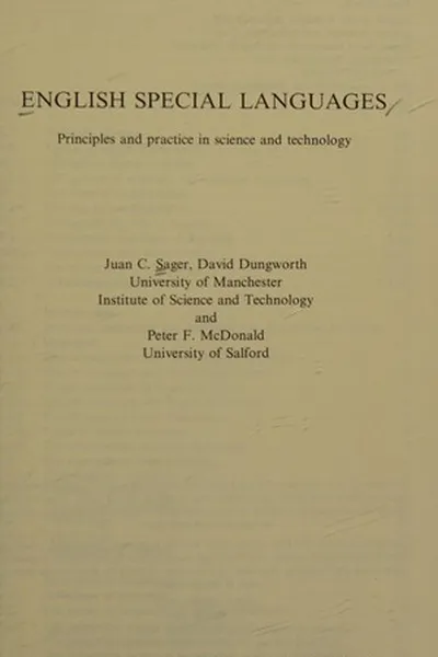 Capa de English special languages