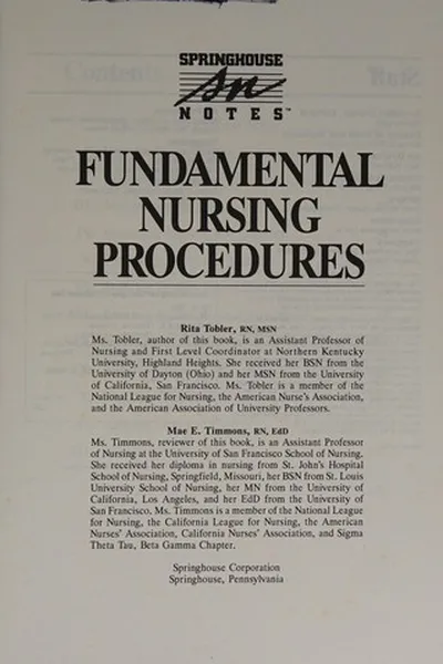 Capa de Fundamental nursing procedures
