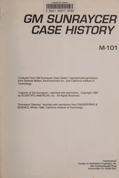 Capa de GM sunraycer case history