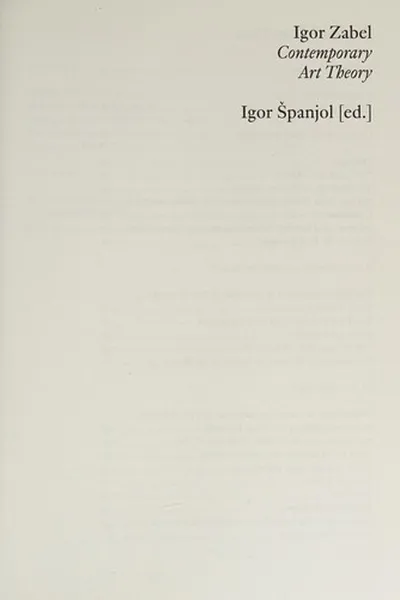 Capa de Contemporary Art Theory