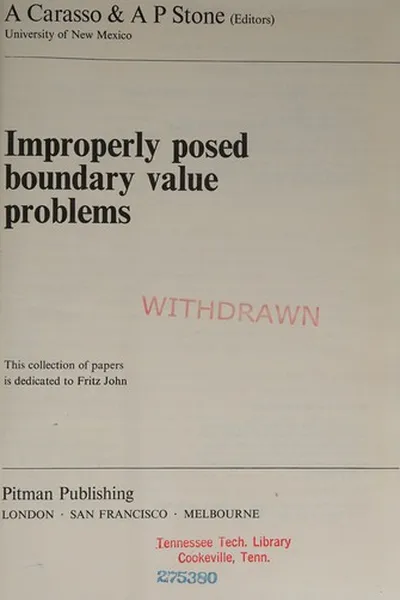 Capa de Improperly posed boundary value problems