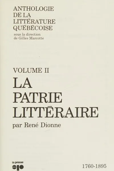 Capa de La Patrie littéraire