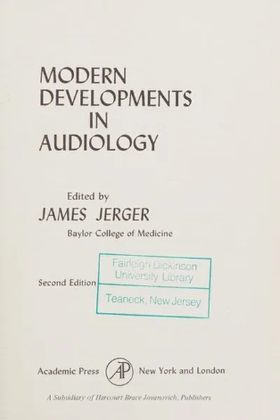 Capa de Modern developments in audiology