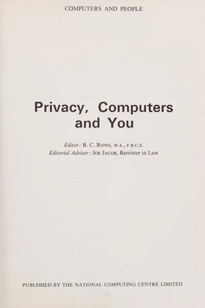 Capa de Privacy, computers and you