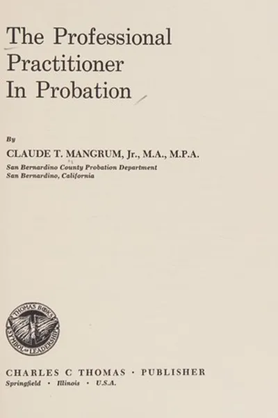 Capa de The professional practitioner in probation