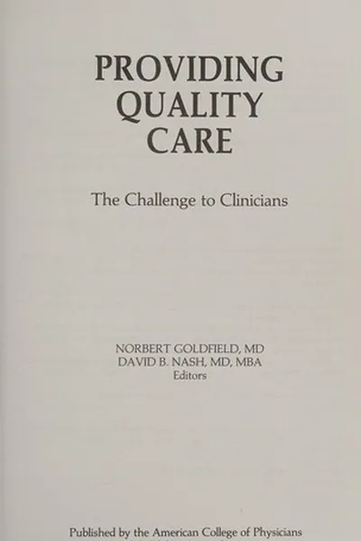 Capa de Providing quality care