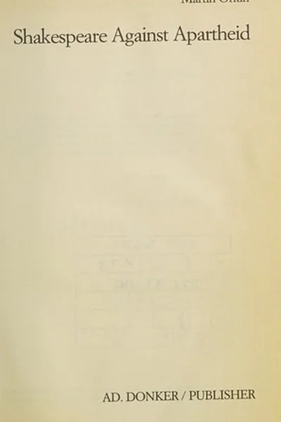 Capa de Shakespeare against apartheid