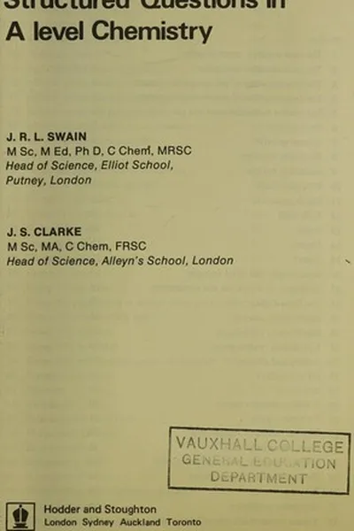 Capa de Structured Questions in a Level Chemistry
