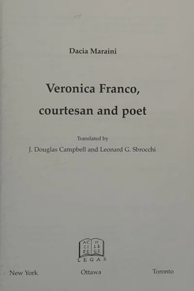Capa de Veronica, meretrice e scrittora