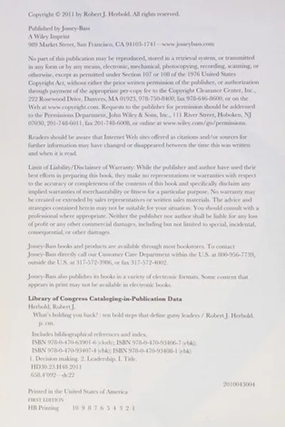 Capa de What's holding you back?