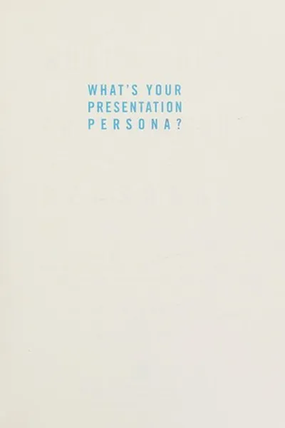 Capa de What's your presentation persona?