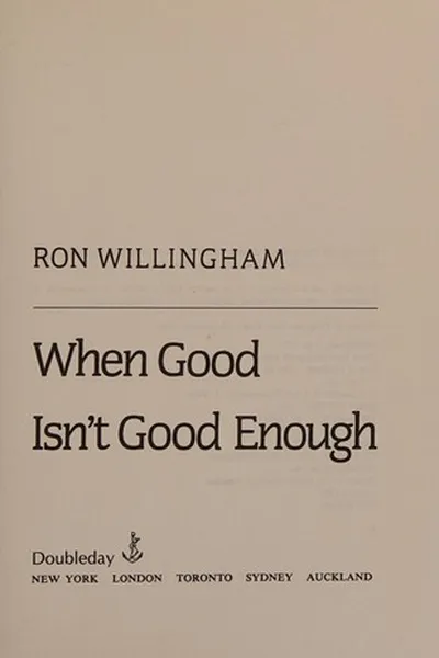 Cover of When good isn't good enough