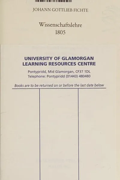 Capa de Wissenschaftslehre 1805
