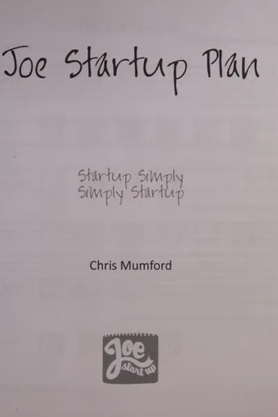 Capa de Joe startup plan
