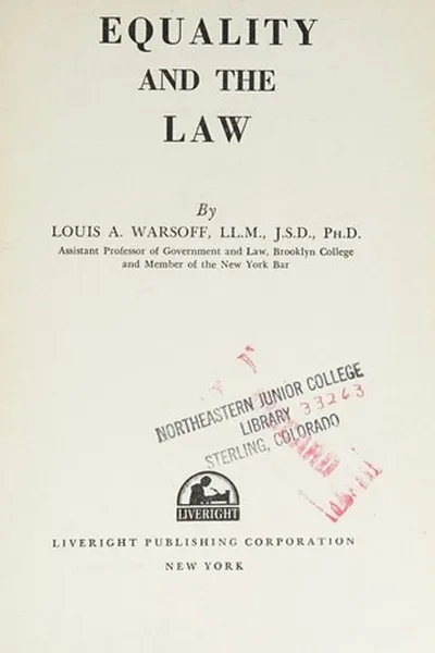 Capa de Equality and the law