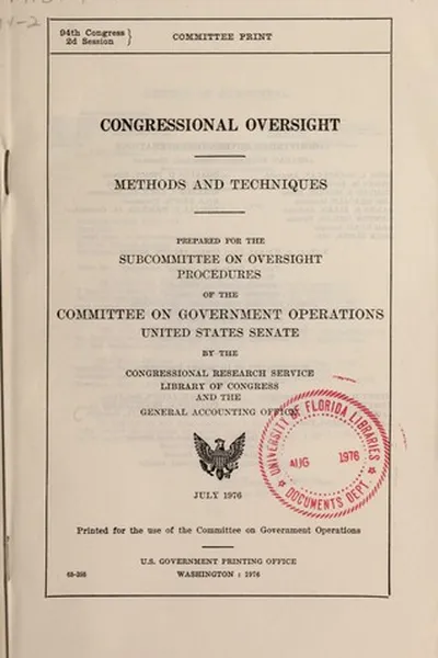 Cover of Congressional oversight