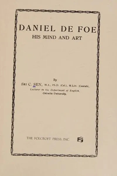 Capa de Daniel De Foe