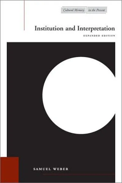 Cover of Institution and interpretation