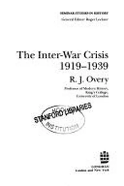 Capa de The inter-war crisis 1919-1939