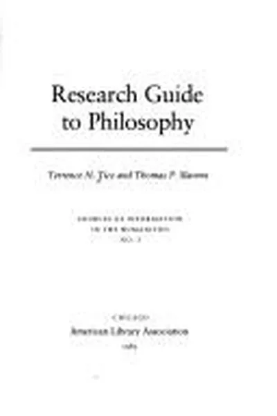 Capa de Research guide to philosophy