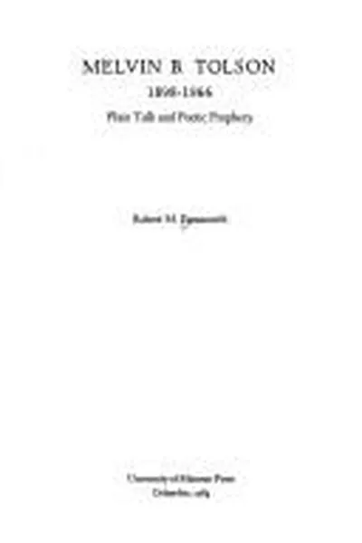Capa de Melvin B. Tolson, 1898-1966