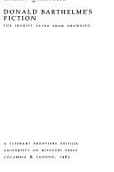 Capa de Donald Barthelme's fiction