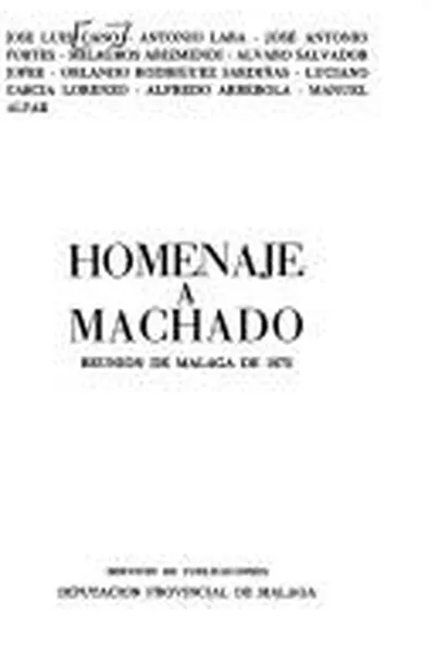 Capa de Homenaje a Machado