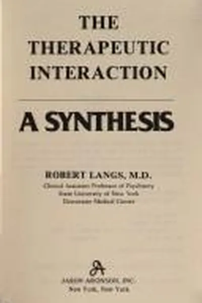 Capa de The therapeutic interaction