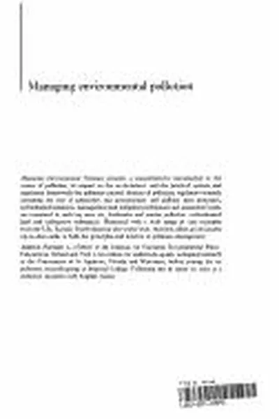 Capa de Managing environmental pollution