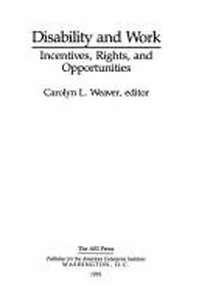 Capa de Disability and work