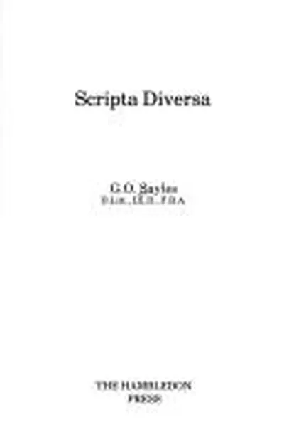 Capa de Scripta diversa