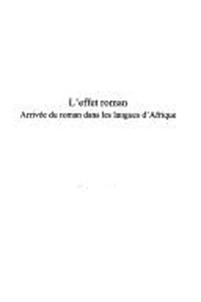 Cover of L'effet roman