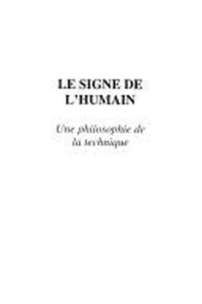 Capa de Le signe de l'humain