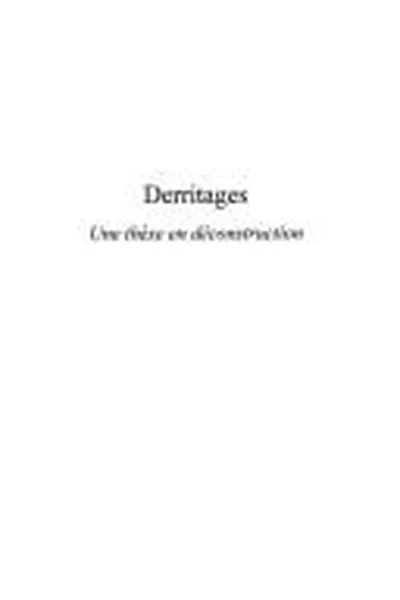 Cover of Derritages