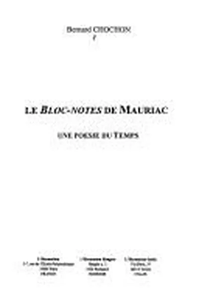 Capa de Le bloc-notes de Mauriac