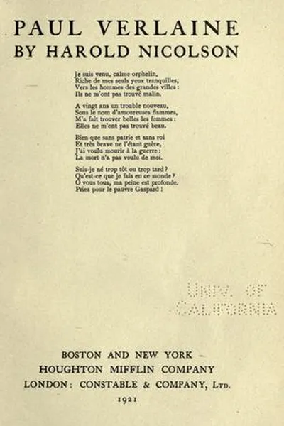 Capa de Paul Verlaine