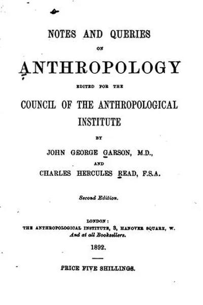 Capa de Notes and queries on anthropology