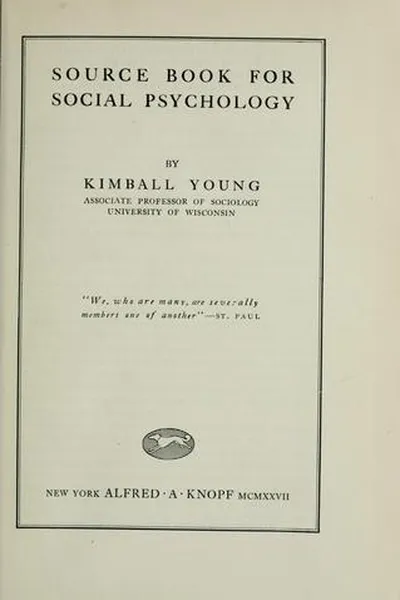 Capa de Source book for social psychology