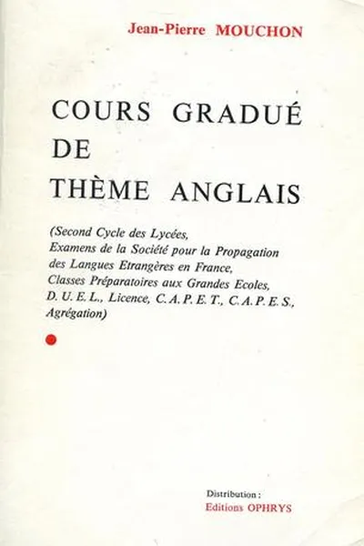 Capa de Cours gradué de thème anglais