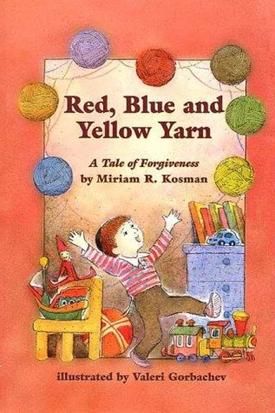 Capa de Red, blue, and yellow yarn