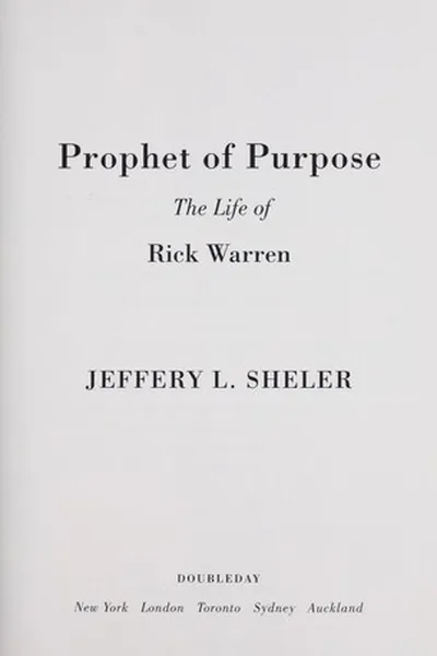 Capa de Prophet of purpose