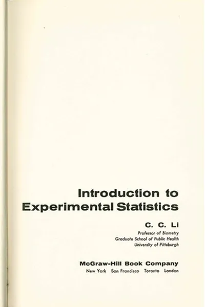 Capa de Introduction to experimental statistics